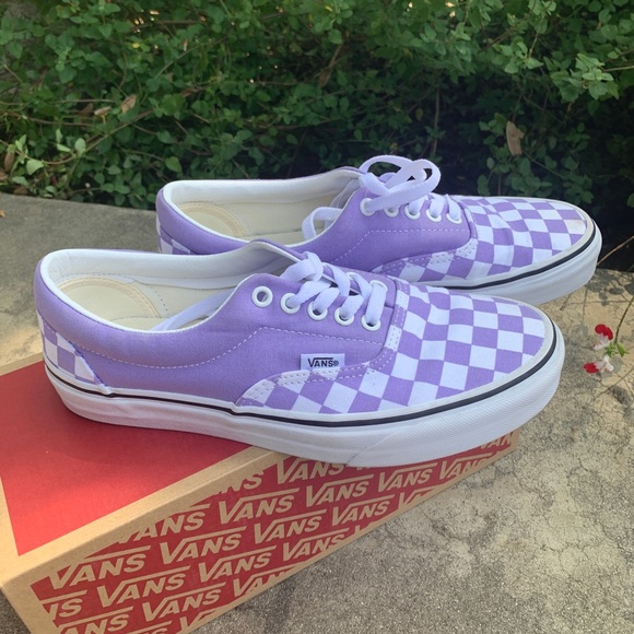 lavender checkerboard vans